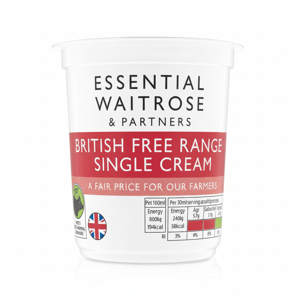 Waitrose British Free Range Single Cream, 300ml