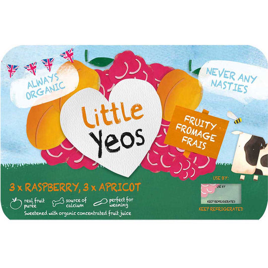 Yeo Valley Little Yeos Raspberry & Apricot, Pack of 6