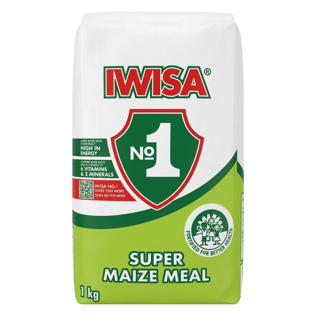 Iwisa Super Maize Meal, Naturally High in Energy, Source of 6 VItamins & 2 Minerals, 1kg